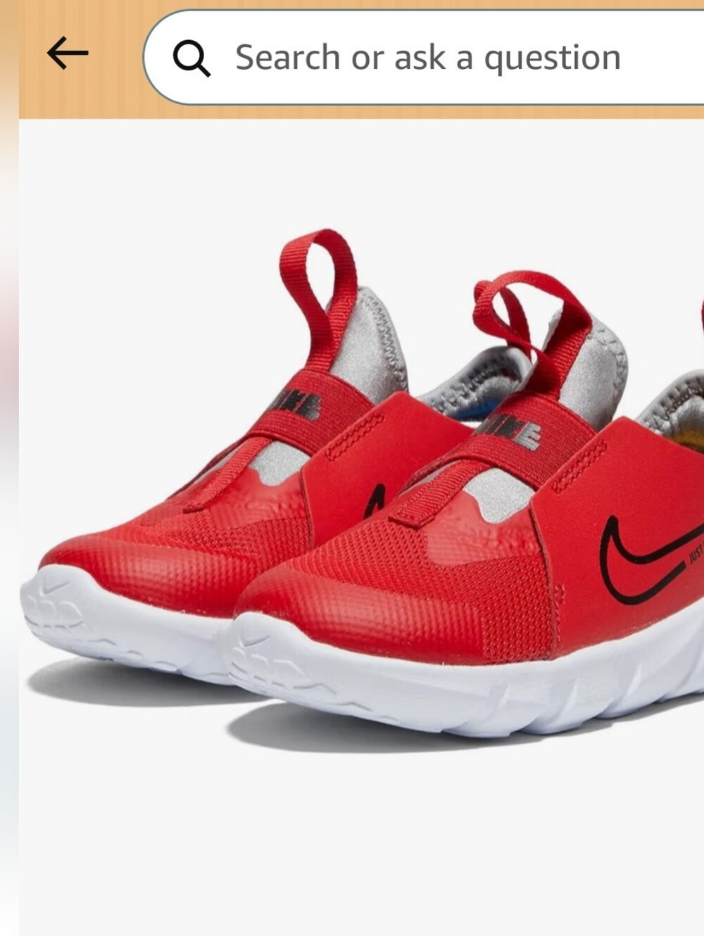 Nike Kids Red and White Slip-On Athletic Sneakers